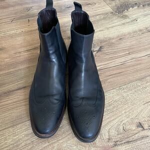 Johnston & Murphy Bryson Wingtip Zip Boot black sz 12 Italy